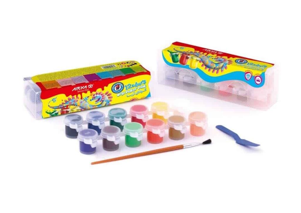 گواش 12 رنگ طلقی کوچک اریا