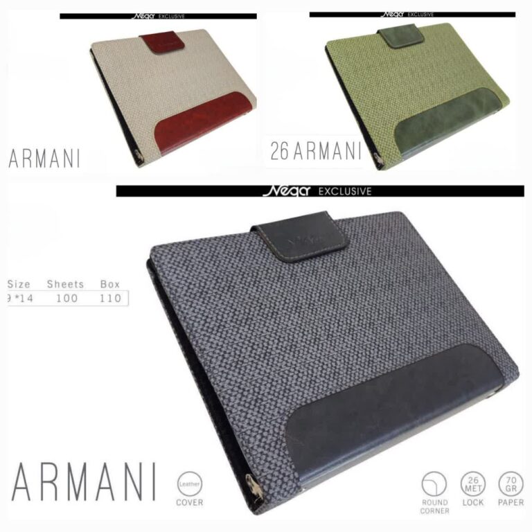 کلاسور چرم نگار مدل آرمانی ۲۶ حلقه