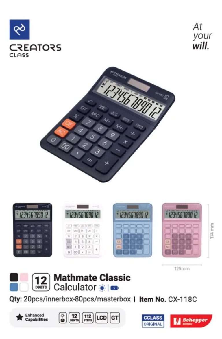 ☑️ ماشین حساب سیکلاس cx118 ✅ ۱۲ رقم ✅ ۲ صفر دار