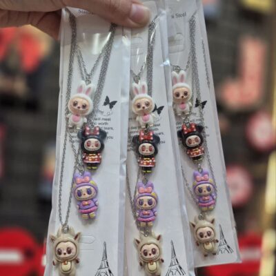 گردنبند لابوبو زنجیر استیل