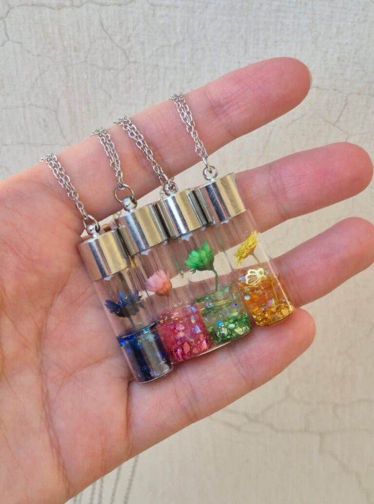 گردنبند بطری عشق شیشه ای