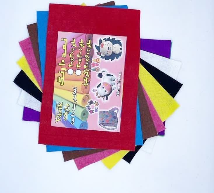 نمد سایز A4 ده رنگ جور