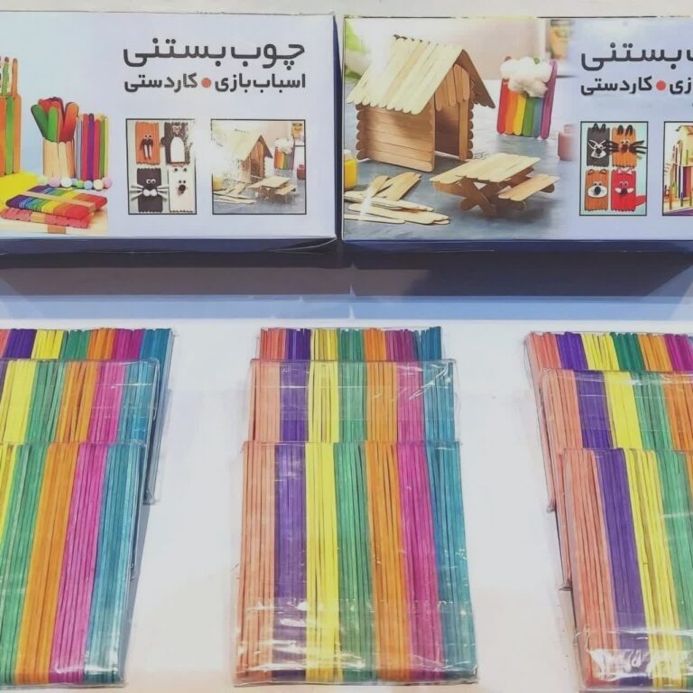 چوب بستنی جعبه دار-باریک رنگی