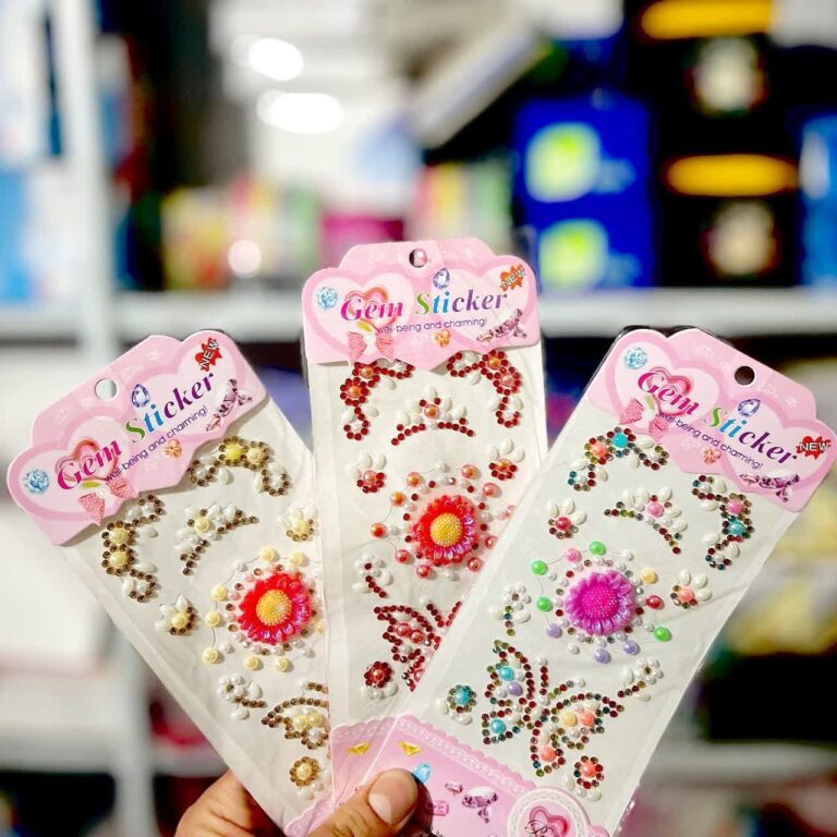 برچسب نگین گل و پروانه