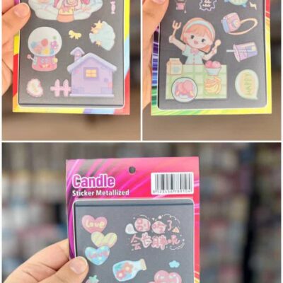 برچسب شفاف اکلیلی طرح دخترک