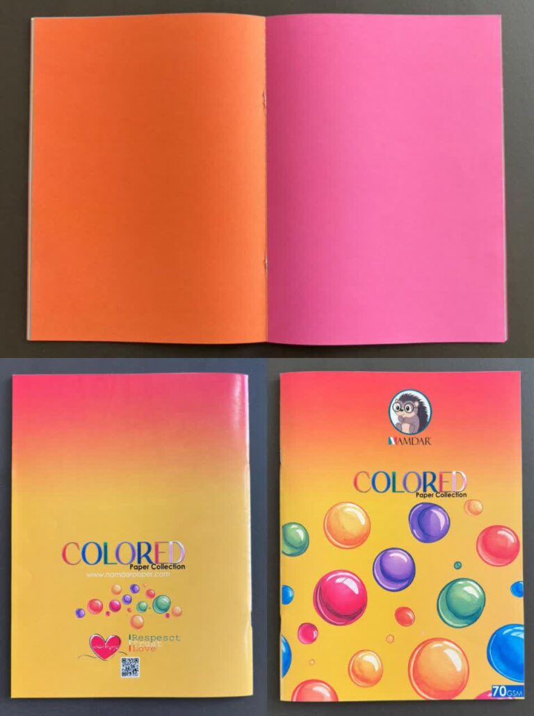 کاغذ رنگی دفترچه‌ای ۳۲برگ نامدار