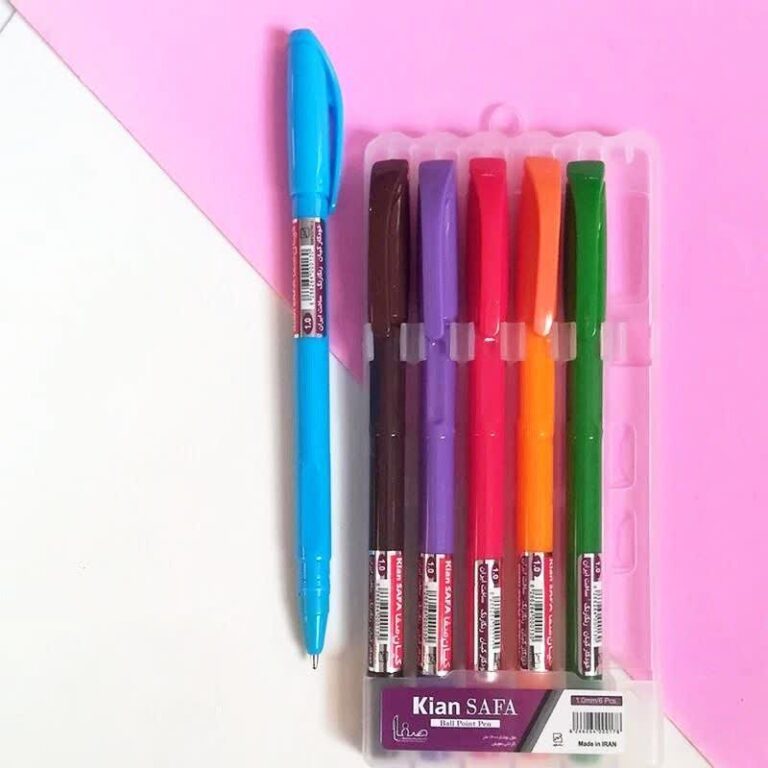 خودکار کیان 6 رنگ کیفی قابدار