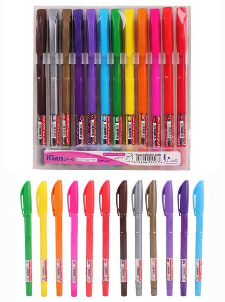 خودکار کیان 12 رنگ کیفی قابدار