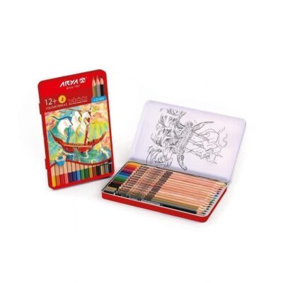 مداد رنگی ۳+۱۲ فلزی آریا