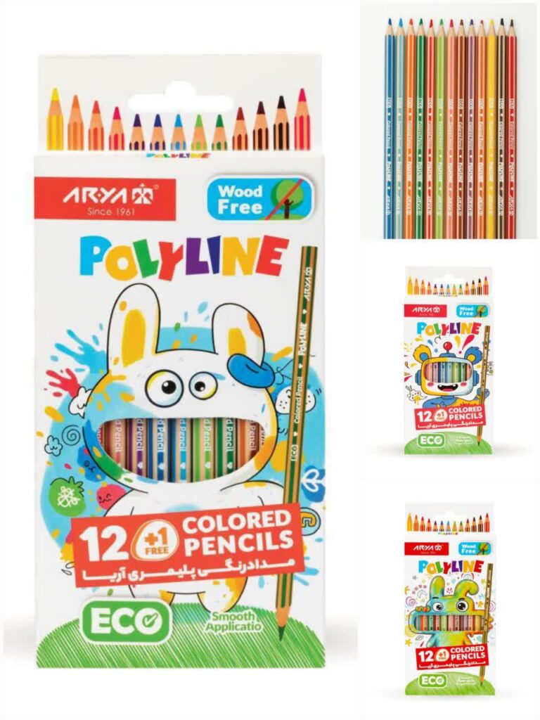 مداد رنگی اریا پلیمری12رنگ