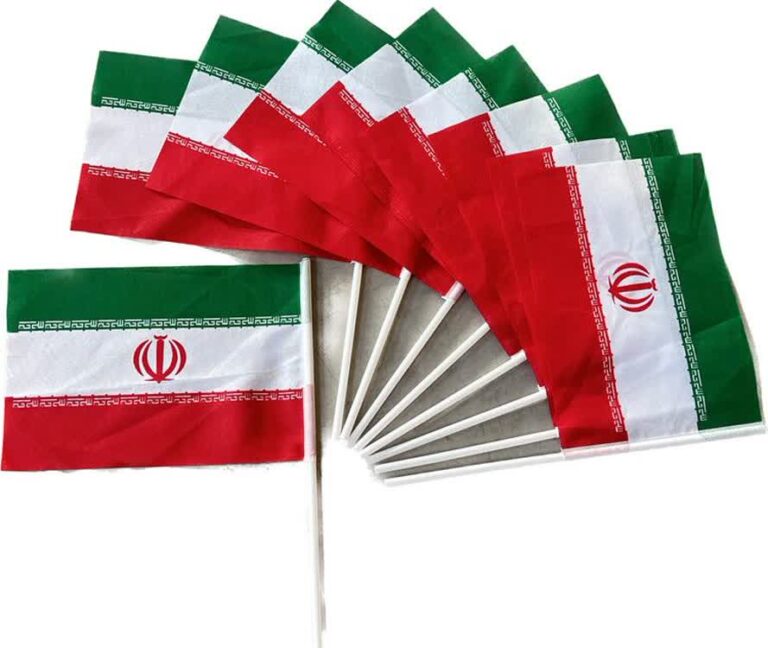 پرچم ایران سایز40*30 با دسته پلاستیکی
