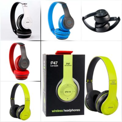 هدفون بلوتوثی P47 رنگ آبی
