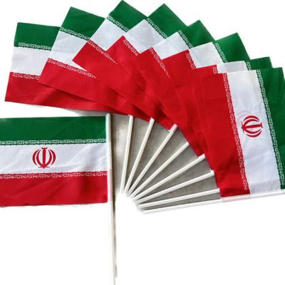 پرچم ایران سایز 40*30 با دسته پلاستیکی