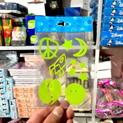 ✅ برچسب شب تاب ماه و ستاره ابعاد: ۱۸*۱۰ سانتی متر 📦 تعداد در بسته: ۱۰ عدد