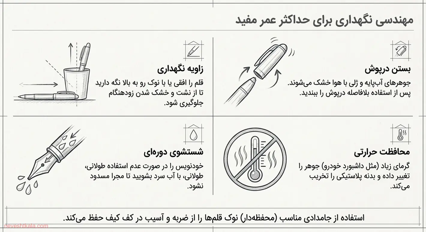 راهنمای نگهداری و مراقبت از قلم